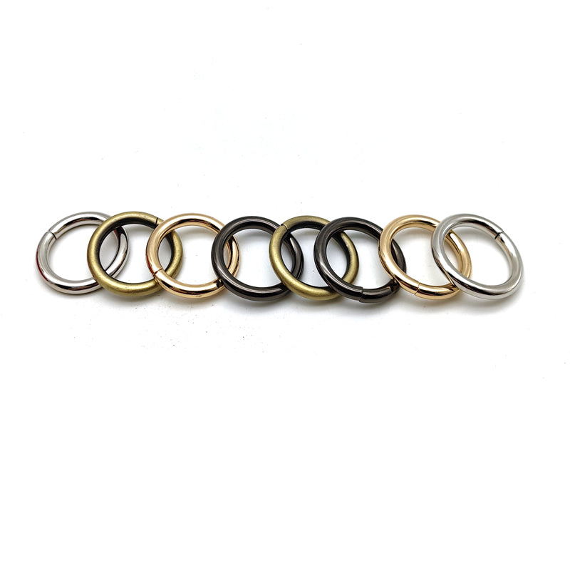 Durable zinc alloy nickel color handbag metal o ring 25MM