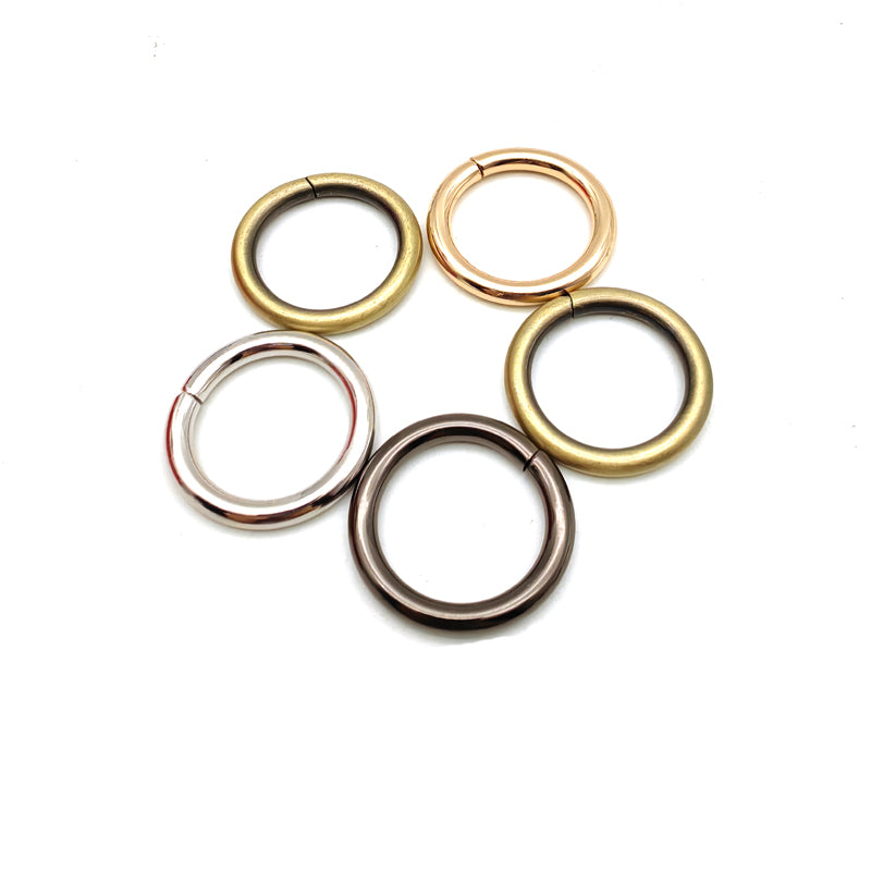 Durable zinc alloy nickel color handbag metal o ring 25MM