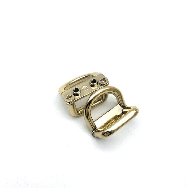 Meticulous Workmanship Light Gold Zinc Alloy Double Metal Shoulder Buckles Square & D Ring Hardware For Bag Accessories