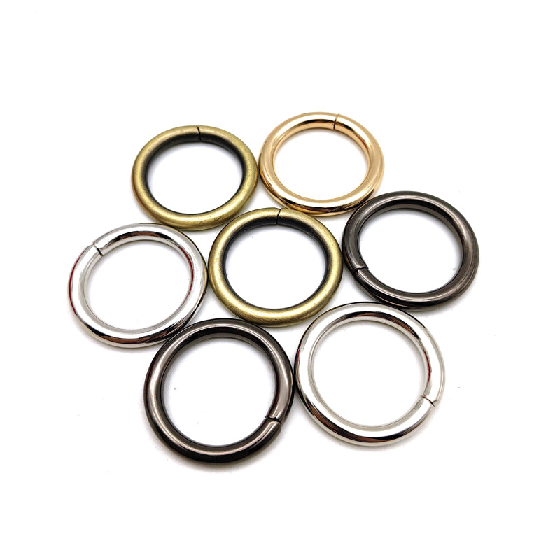 Durable zinc alloy nickel color handbag metal o ring 25MM