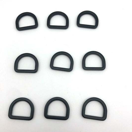 Customized manufacturing zinc alloy electrophoresis black bag metal flat d rings 18mm for handbag