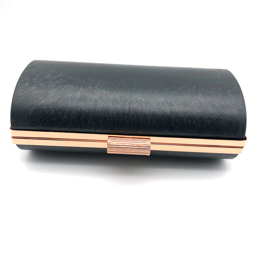 Design Rose Gold Iron Purse Clutch Bag Metal Frame Plastic Box Horizontal Pattern Rectangular Shape Head