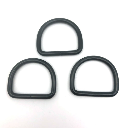 Customized Electrophoresis black iron material welded d rings for bag accessories