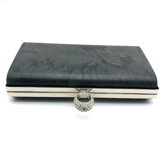 Silver Color Diamond Decoration Rings Head Locks Bag Purse Metal Frame Plastic Shell Rectangular Shape Hardware Fitting