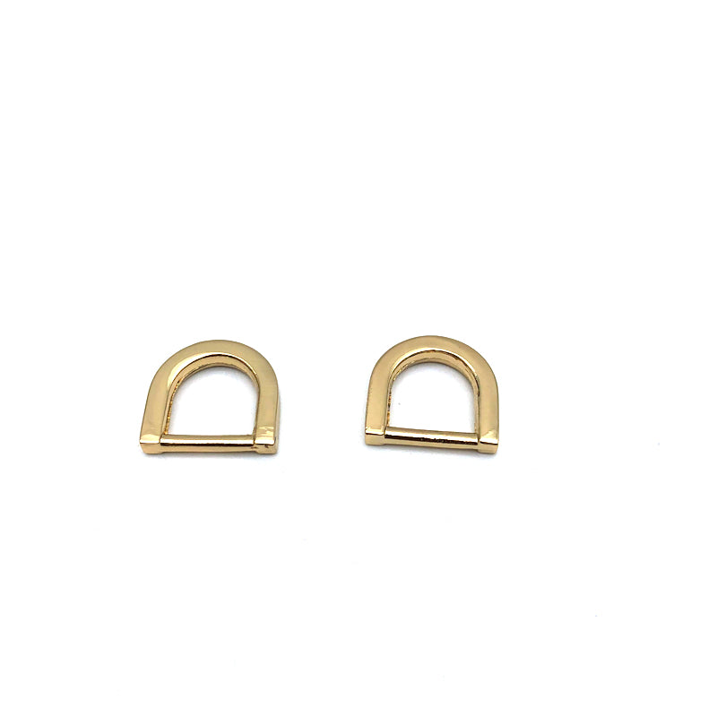 Refinement Workmanship Light Gold 10 MM Handbag Flat Metal D Ring Shoulder Buckles With Zinc Alloy