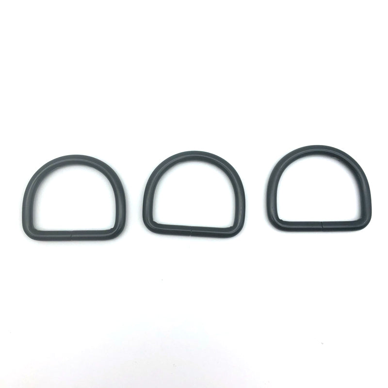 Customized Electrophoresis black iron material welded d rings for bag accessories