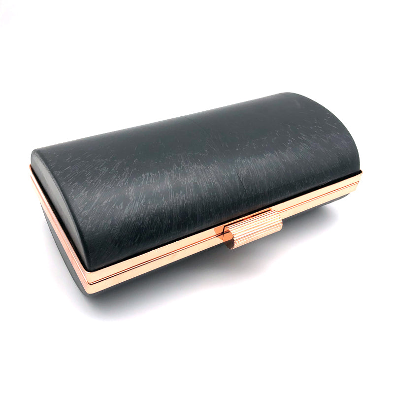 Design Rose Gold Iron Purse Clutch Bag Metal Frame Plastic Box Horizontal Pattern Rectangular Shape Head