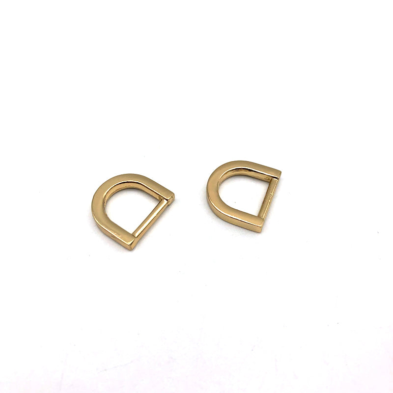 Refinement Workmanship Light Gold 10 MM Handbag Flat Metal D Ring Shoulder Buckles With Zinc Alloy