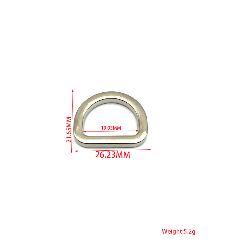 Factory Manufacturer Design Zinc Alloy Silver Color 19 MM Bag D Ring Metal Buckles For Handbag Accessories