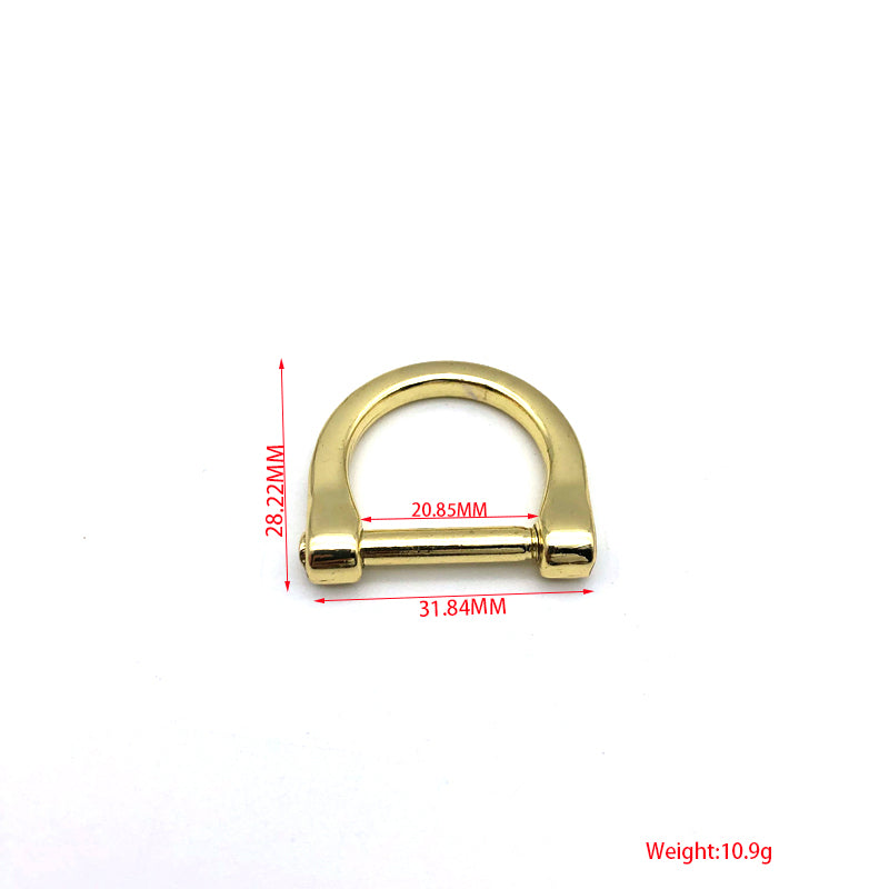 China Wholesale Simple Design Zinc Alloy Light Gold 21 MM Metal D Rings Buckles For Handbag