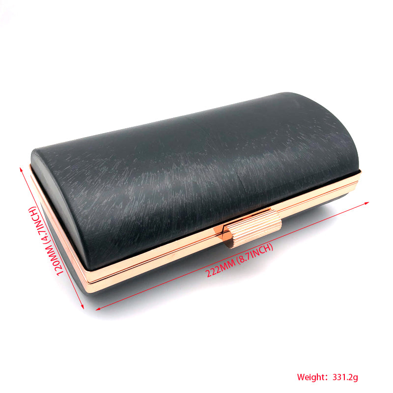 Design Rose Gold Iron Purse Clutch Bag Metal Frame Plastic Box Horizontal Pattern Rectangular Shape Head