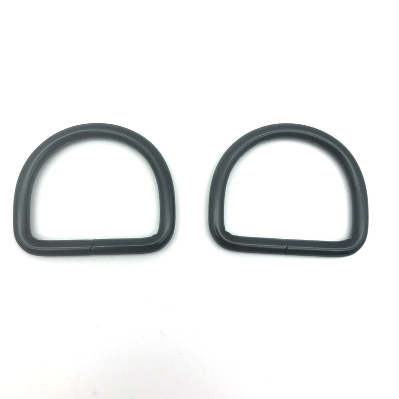 Customized Electrophoresis black iron material welded d rings for bag accessories