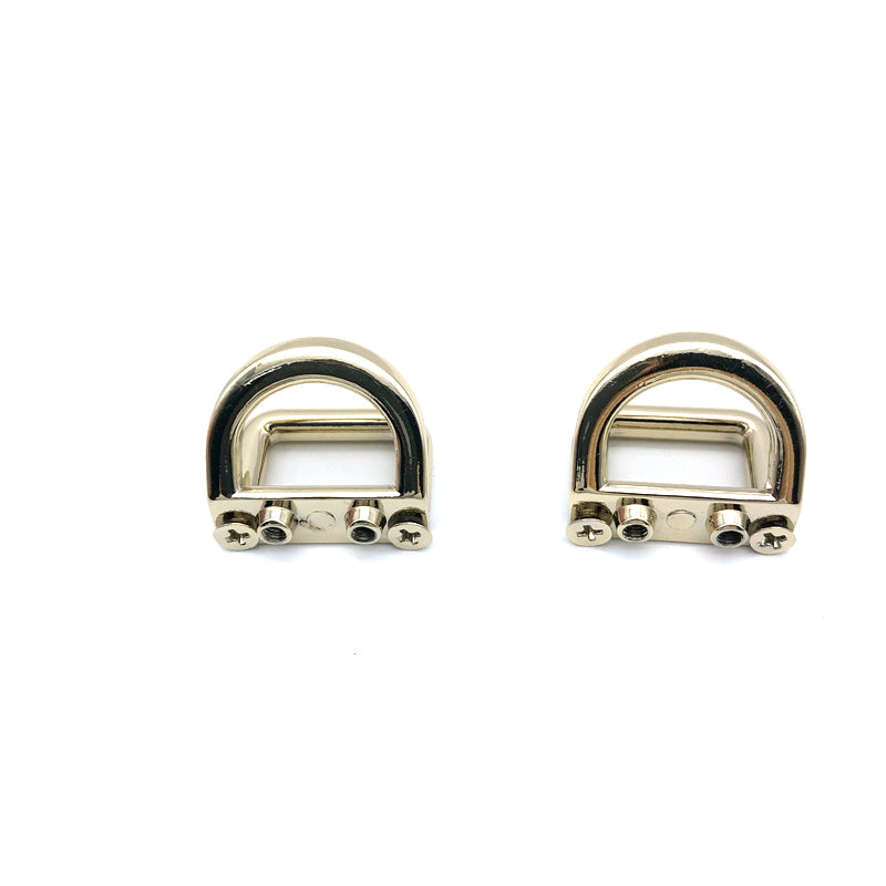 Meticulous Workmanship Light Gold Zinc Alloy Double Metal Shoulder Buckles Square & D Ring Hardware For Bag Accessories