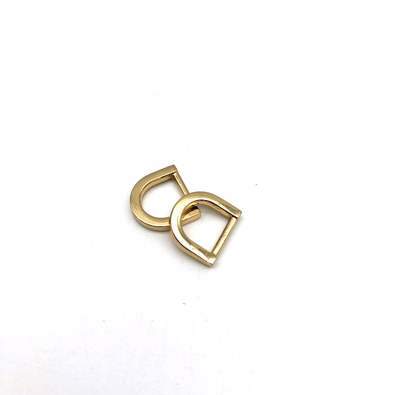 Refinement Workmanship Light Gold 10 MM Handbag Flat Metal D Ring Shoulder Buckles With Zinc Alloy