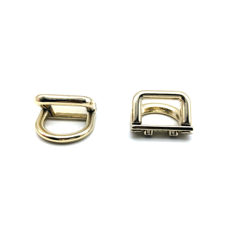 Meticulous Workmanship Light Gold Zinc Alloy Double Metal Shoulder Buckles Square & D Ring Hardware For Bag Accessories