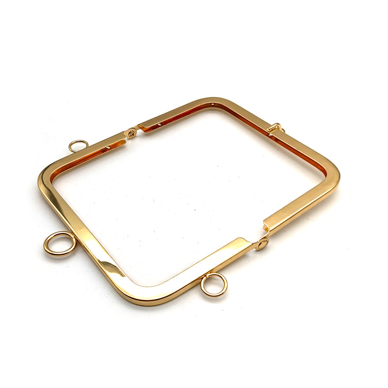 Simple design round ball kiss o ring clip lock light gold & silver clutch bag metal frame 13.5CM