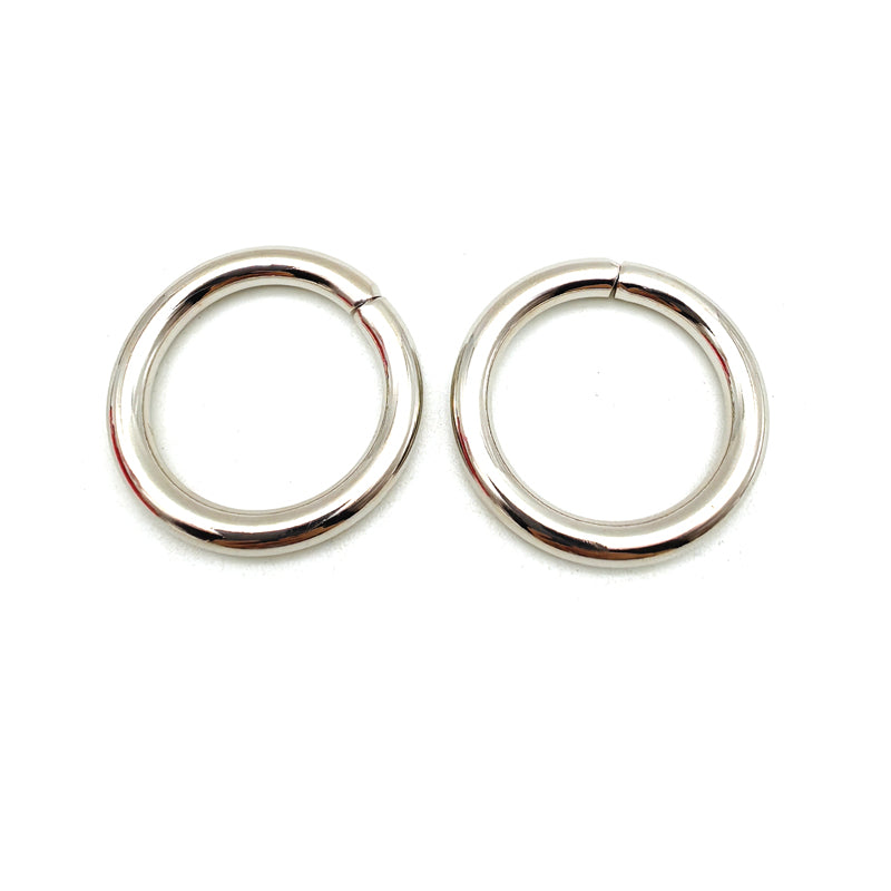 Durable zinc alloy nickel color handbag metal o ring 25MM