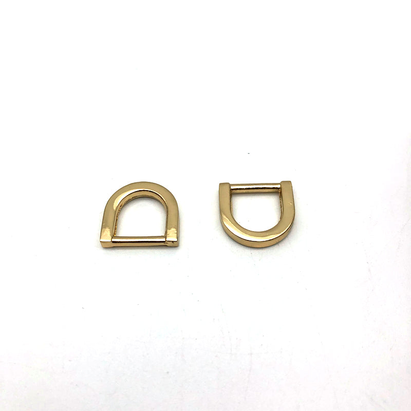 Refinement Workmanship Light Gold 10 MM Handbag Flat Metal D Ring Shoulder Buckles With Zinc Alloy