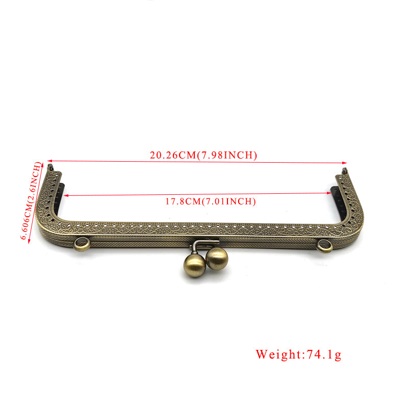 DIY Bag Accessories Various Color Double Ball Head Lock 21CM Clutch/Purse Metal Clip Frame