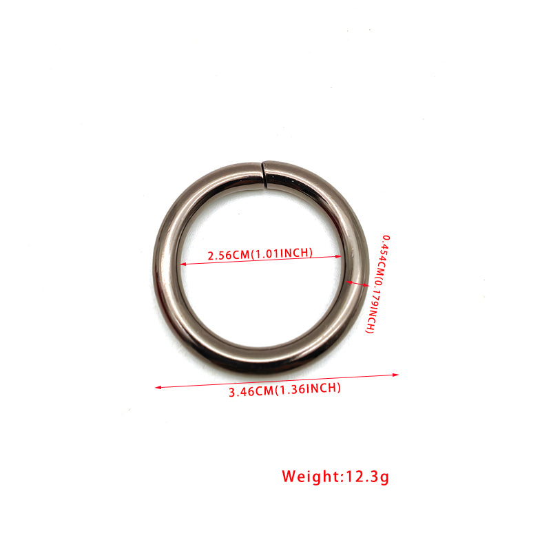 Durable zinc alloy nickel color handbag metal o ring 25MM