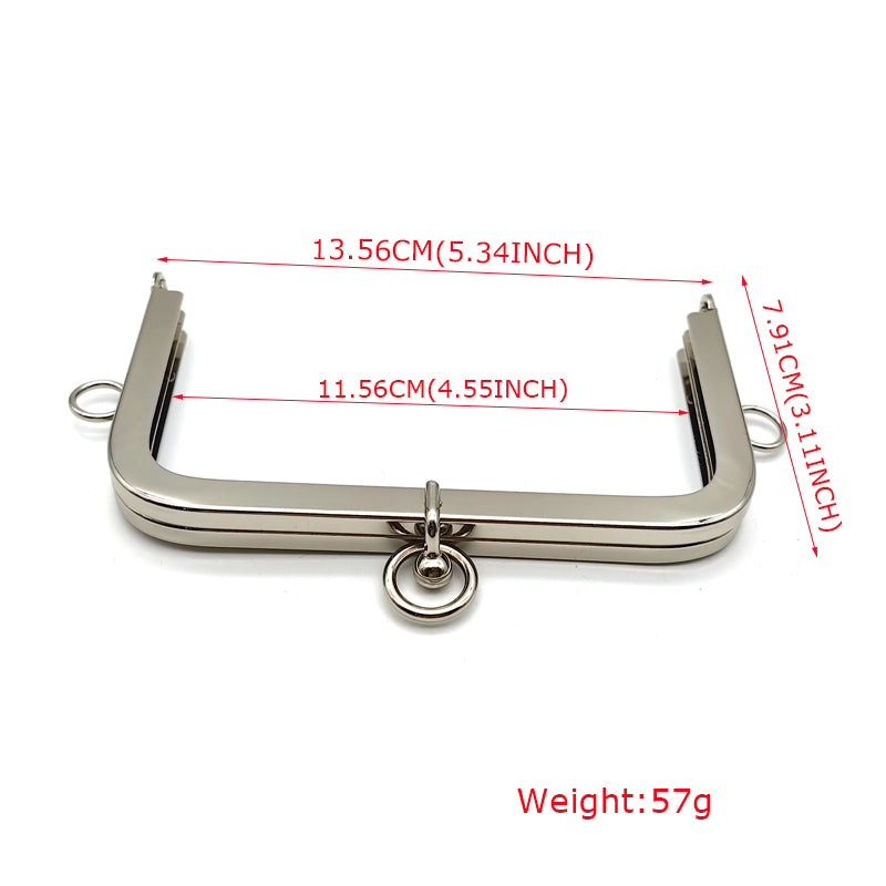 Simple design round ball kiss o ring clip lock light gold & silver clutch bag metal frame 13.5CM